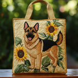 Sac cabas artisanal – berger allemand fleuri