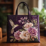 Sac cabas matelassé – colibris et orchidées