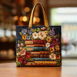Sac cabas artisanal – livres et imprimé floral