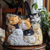 Sac cabas matelassé artisanal – chatons endormis