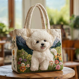 Sac cabas matelassé artisanal – chien enchanté