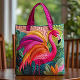 Sac cabas matelassé – flamant arc-en-ciel