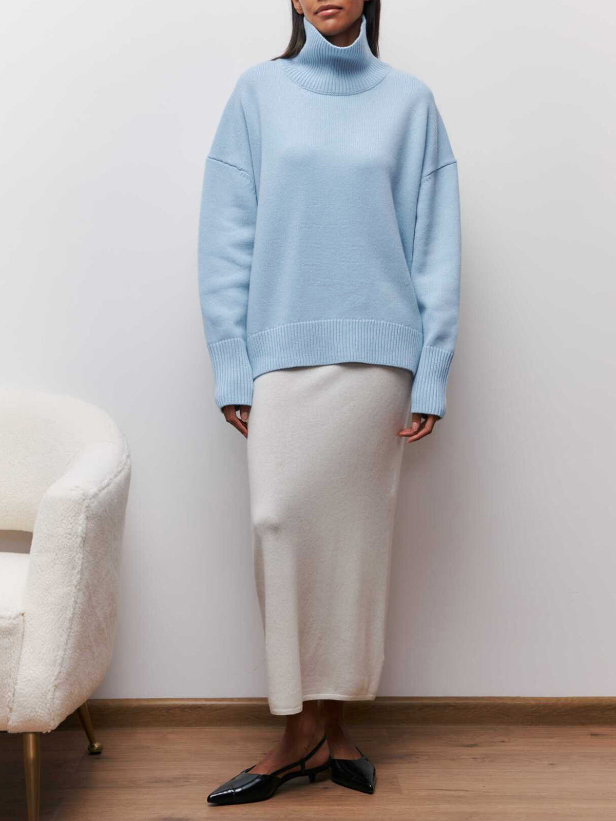 Cassie™ | Pull Col Roulé Oversize | Maya Deauville