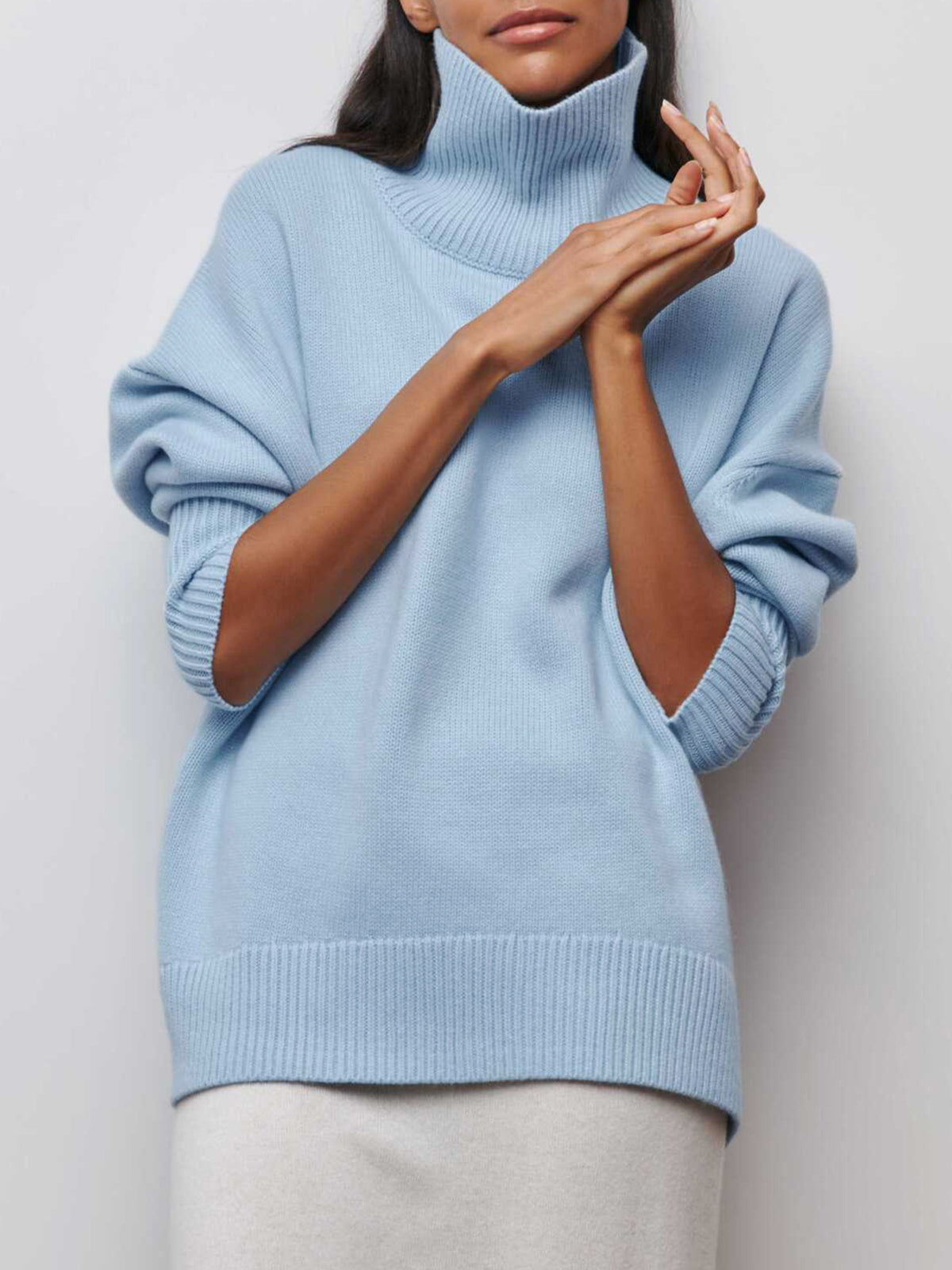 Cassie™ | Pull Col Roulé Oversize | Maya Deauville
