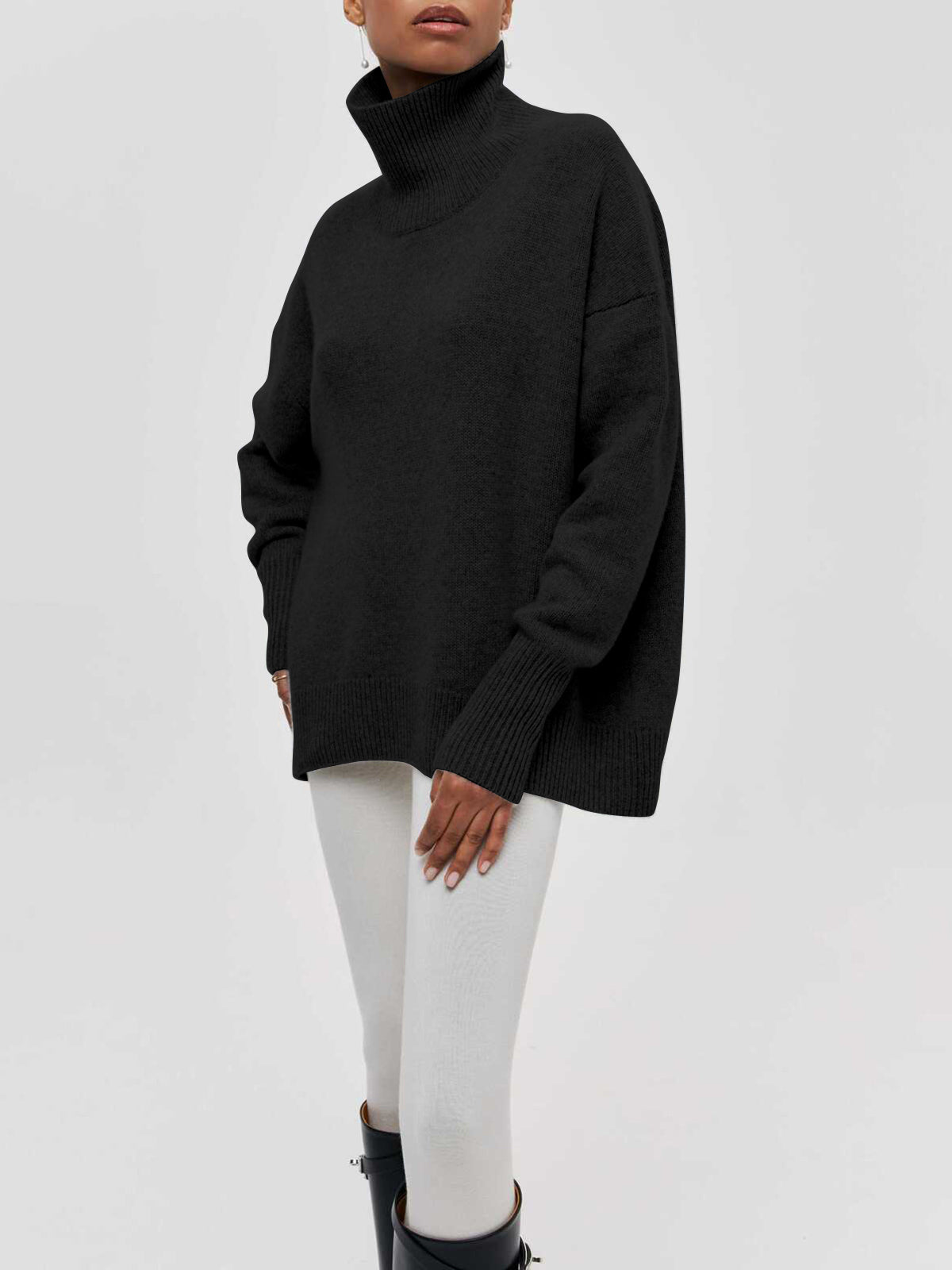 Cassie™ | Pull Col Roulé Oversize | Maya Deauville