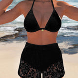 Lana® | Ensemble bikini en dentelle uni élégant | Maya Deauville