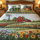 Parure de lit matelassée 3 pièces – Ferme heureuse