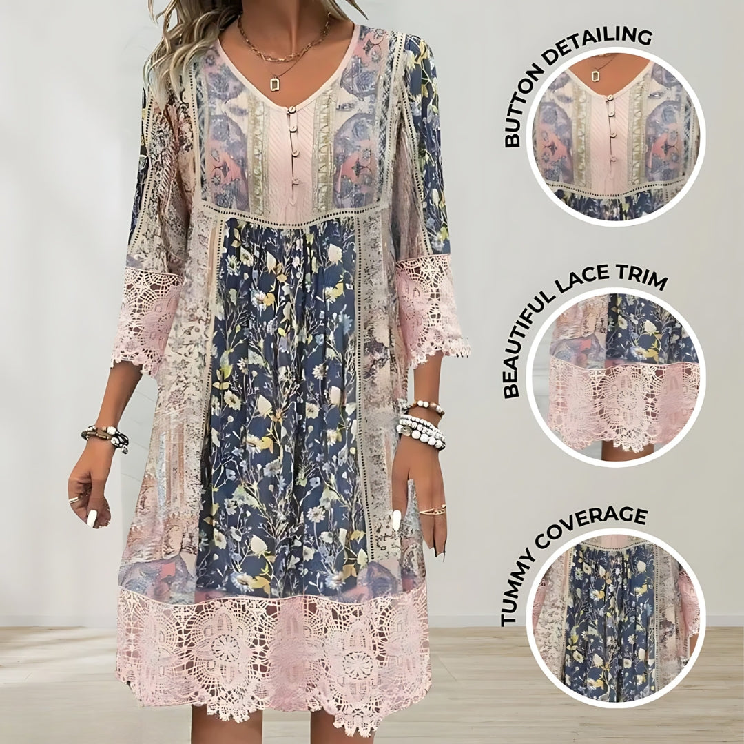 Naya™ | Robe midi fluide bohème chic | Maya Deauville