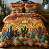 Parure de lit matelassée 3 pièces – Lever de soleil sur les cactus