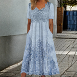 INDIGO | Robe midi florale élégante | Maya Deauville
