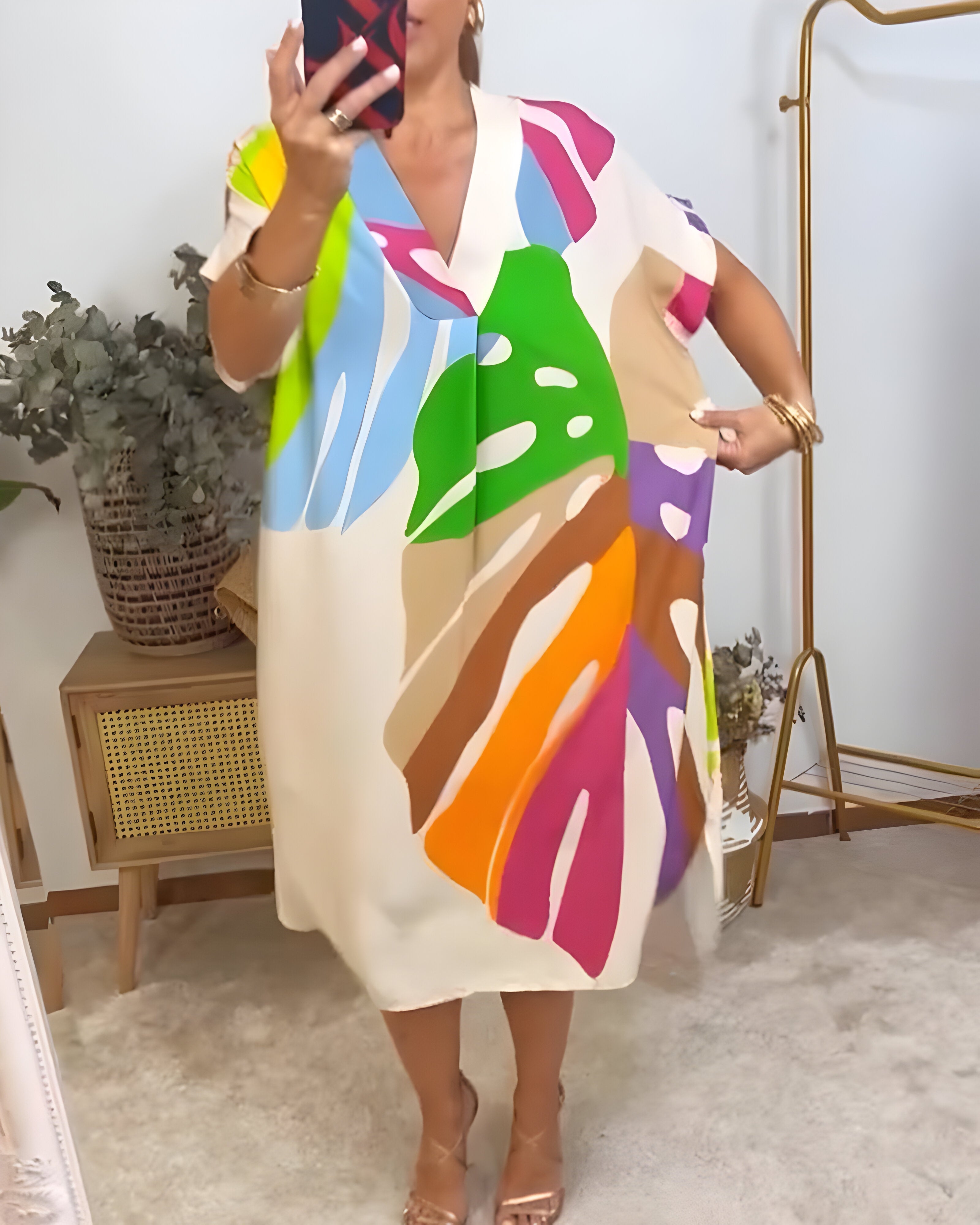 Rianna | Robe à Imprimé Abstrait | Maya Deauville