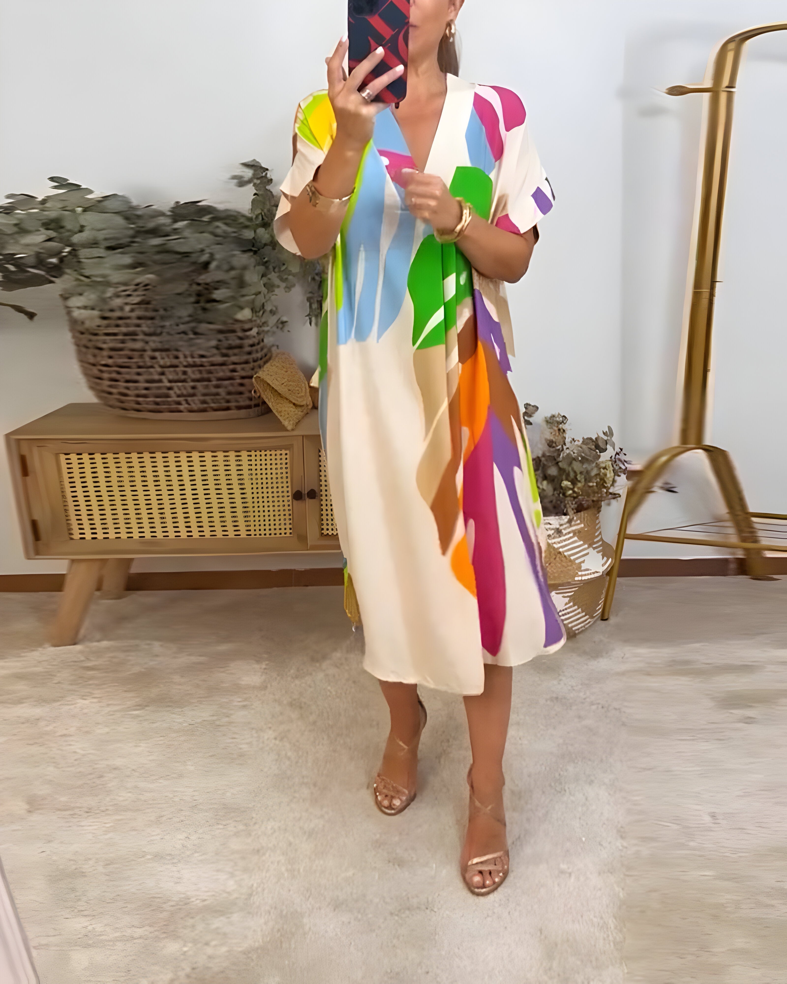 Rianna | Robe à Imprimé Abstrait | Maya Deauville