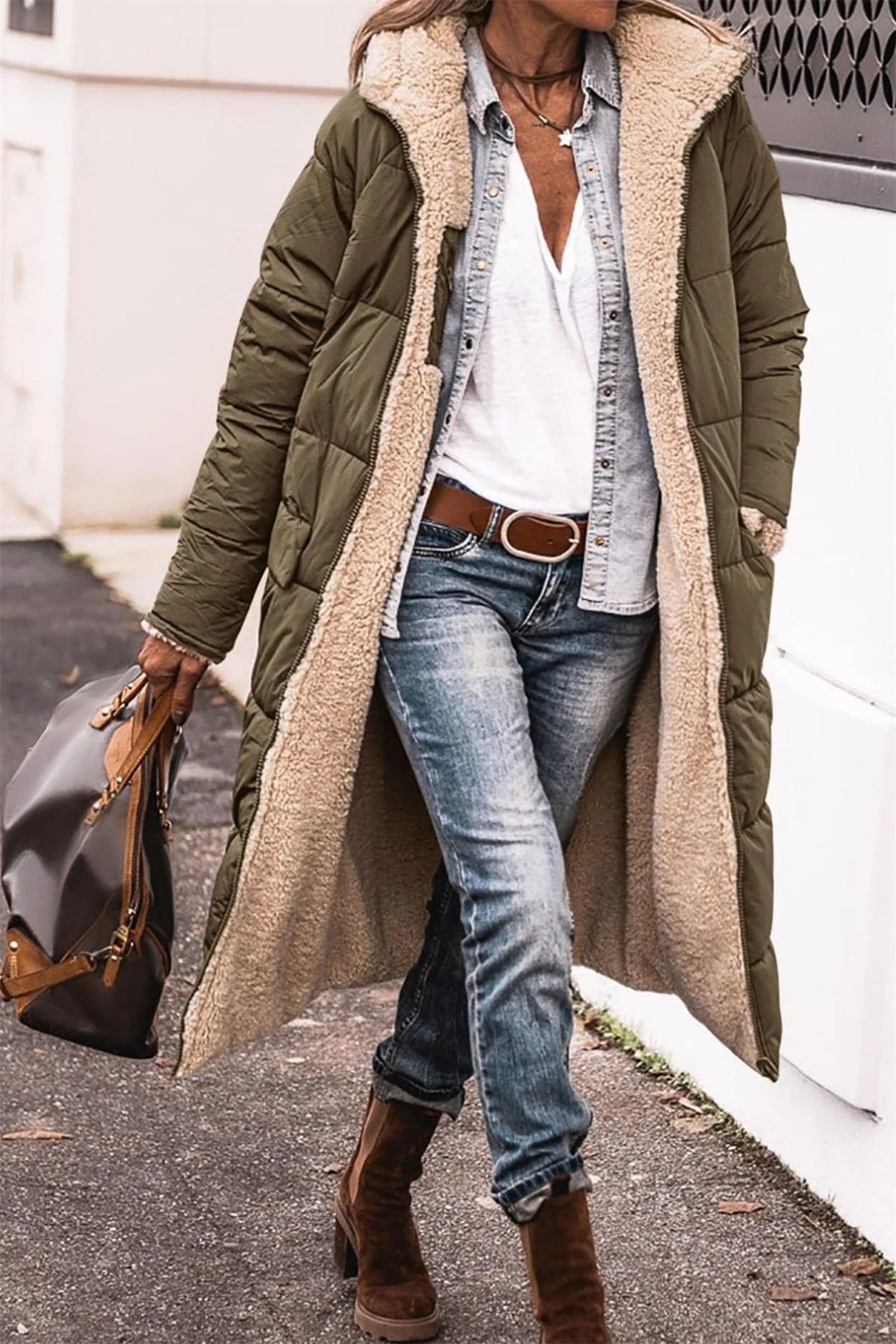 Delphine™ | Manteau Long Confortable 2-en-1 | Maya Deauville