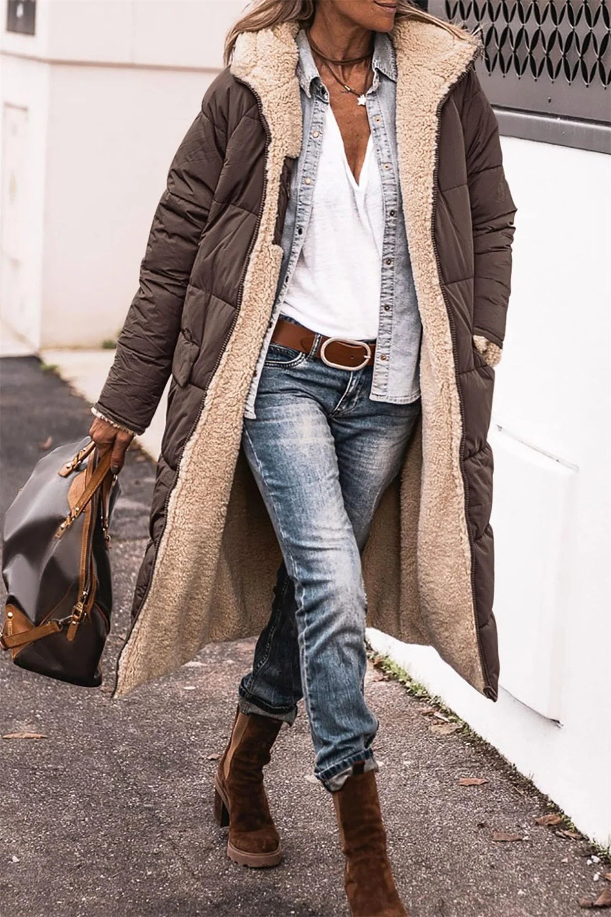 Delphine™ | Manteau Long Confortable 2-en-1 | Maya Deauville