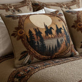 Housse de coussin matelassée – Cercle d’attrape-rêves