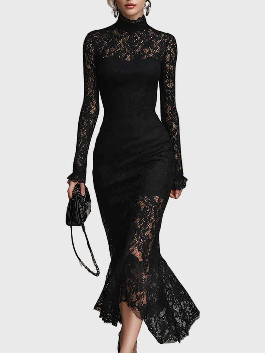 Monica | Robe Maxi Évasée en Dentelle Élégante | Maya Deauville