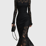Monica | Robe Maxi Évasée en Dentelle Élégante | Maya Deauville