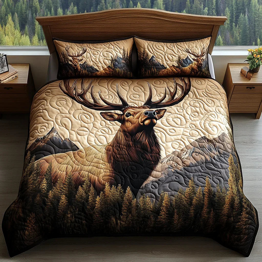 Parure de lit matelassée 3 pièces – Animaux de la forêt