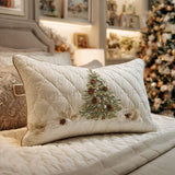 Housse de coussin matelassée – Refuge enneigé