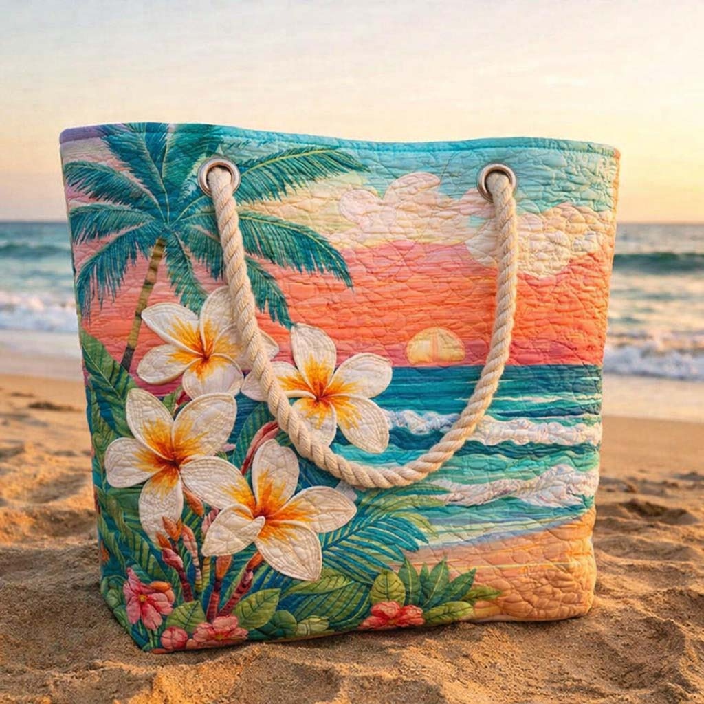 Cabas de plage matelassé – Tropical Spirit
