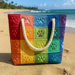 Cabas de plage matelassé – motif empreintes