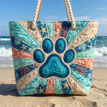Cabas de plage matelassé – motif empreintes