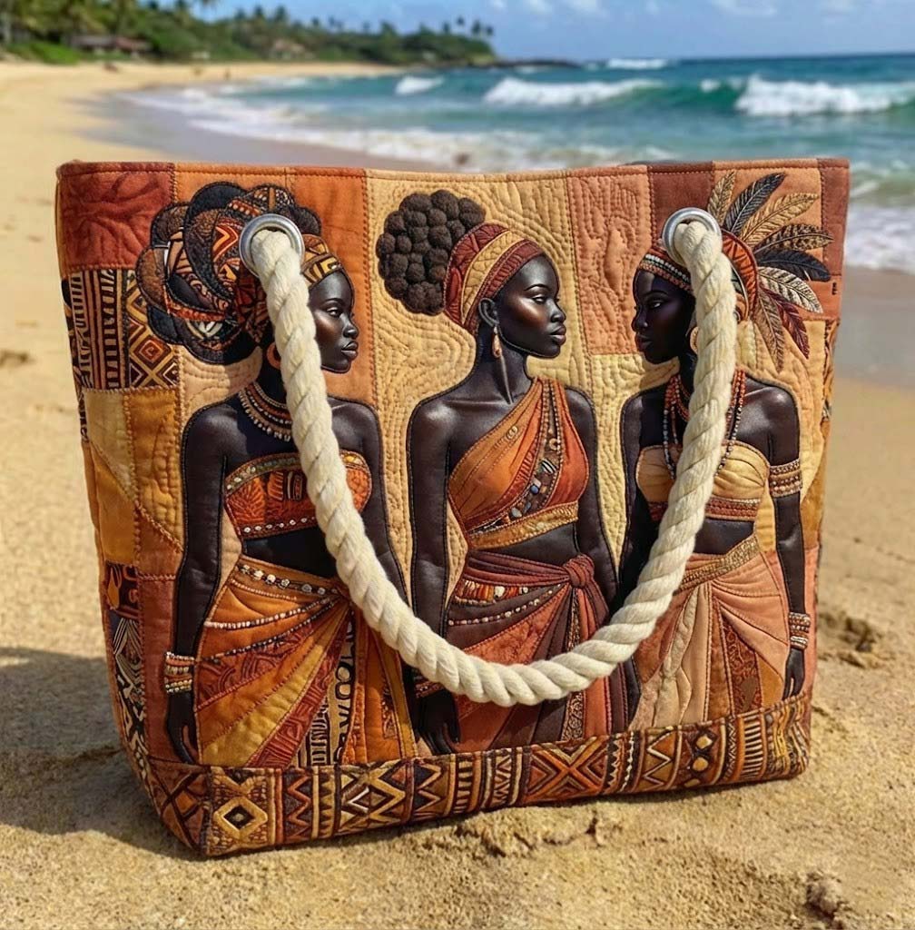 Cabas de plage matelassé – Melanin Queens Glow