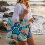 Cabas de plage matelassé – motif empreintes