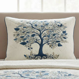 Housse de coussin matelassée – Sérénité bleue