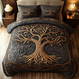 Parure de lit matelassée 3 pièces – Arbre de vie