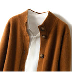 Margaux™ | Cardigan classique à boutons camel | Maya Deauville
