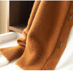 Margaux™ | Cardigan classique à boutons camel | Maya Deauville