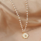 Collier Pendentif Marguerite avec Perle | Maya Deauville