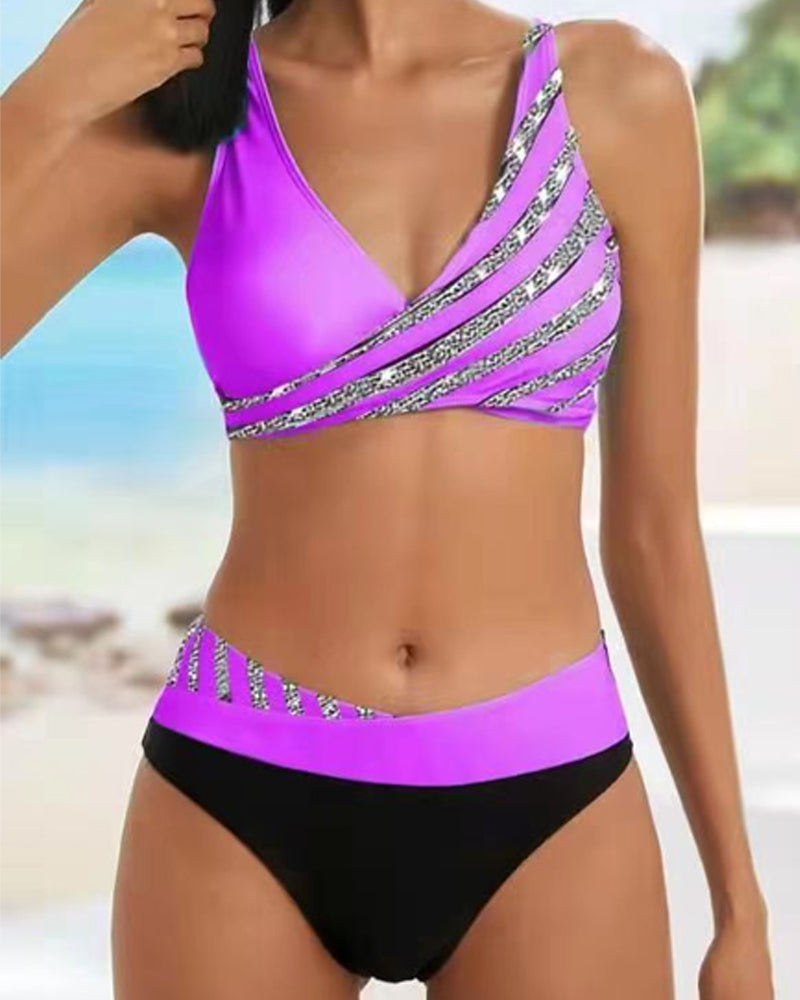 Mona – Bikini imprimée aux teintes chaudes | Maya Deauville