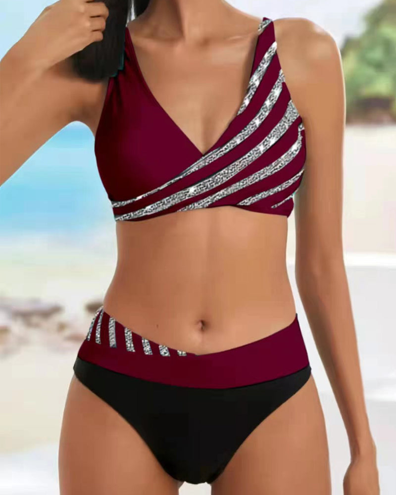 Mona – Bikini imprimée aux teintes chaudes | Maya Deauville
