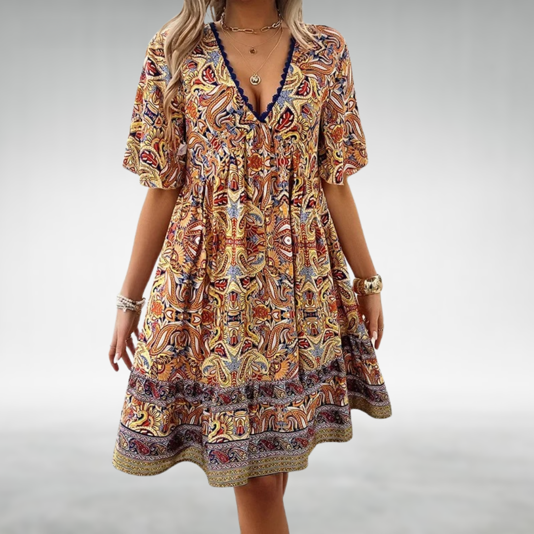 Quinley™ | Robe bohème évasée | Maya Deauville
