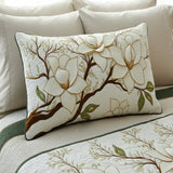 Housse de coussin matelassée – Fleur de magnolia