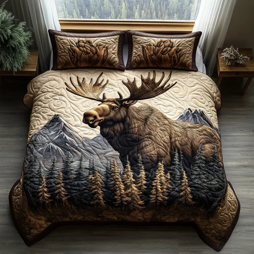 Parure de lit matelassée 3 pièces – Animaux de la forêt