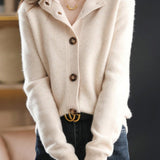 Margaux™ | Cardigan classique à boutons camel | Maya Deauville