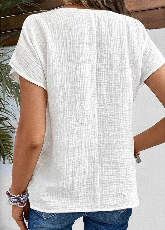 Anthousa™ | Top Avec col et Boutons | Maya Deauville
