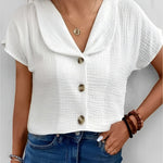 Anthousa™ | Top Avec col et Boutons | Maya Deauville