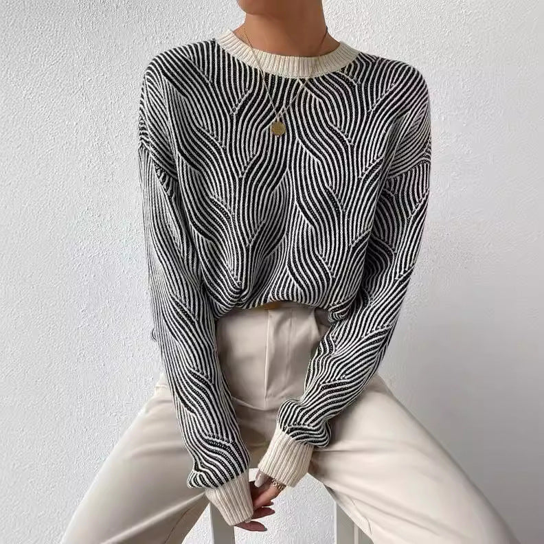 Léa™ | Pull en Maille Rayée Confortable | Maya Deauville