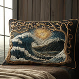Housse de coussin matelassée – Vagues de l’océan