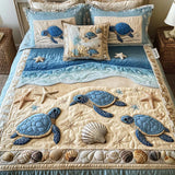 Parure de lit matelassée 3 pièces – Vagues de l’océan