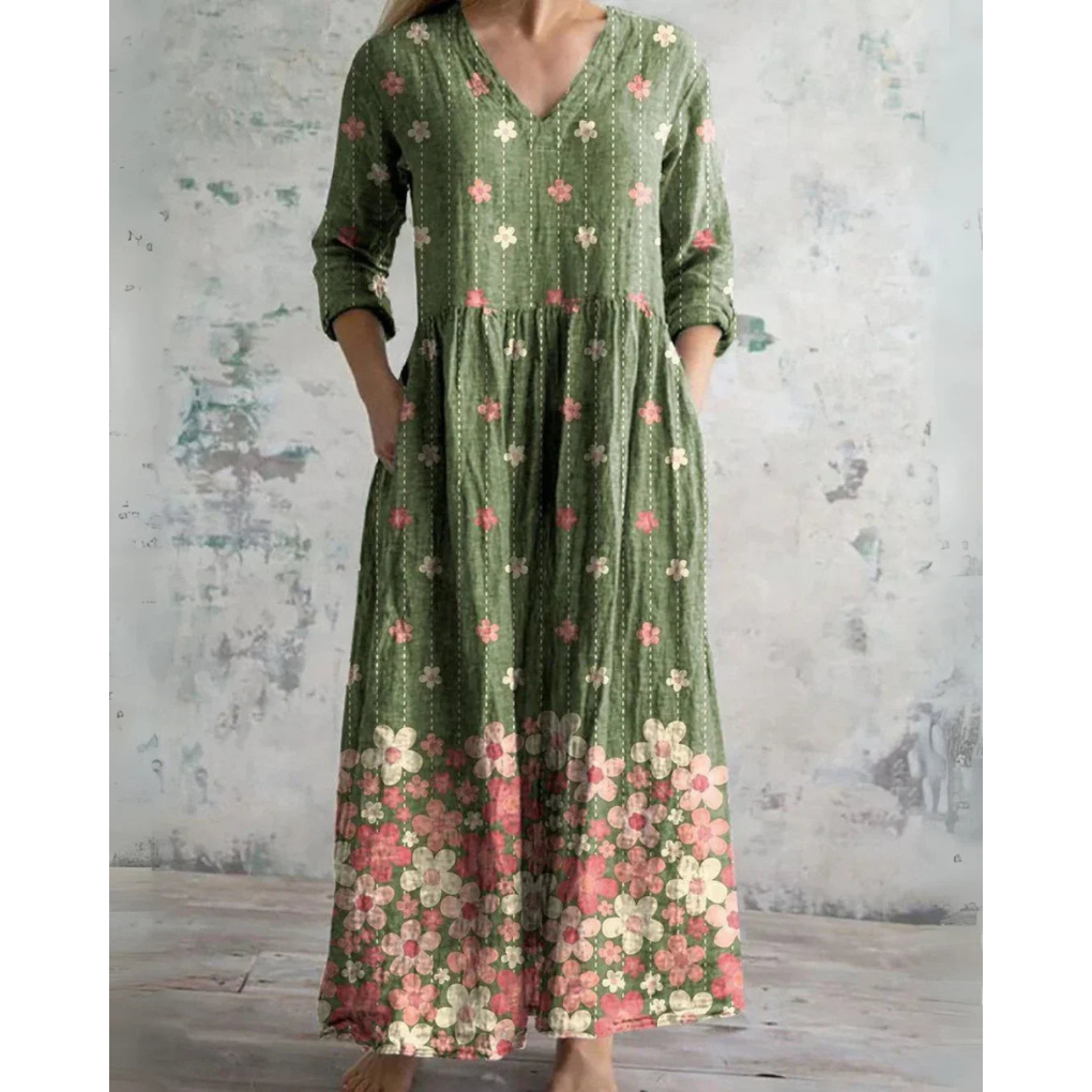 ELEANOR | Robe maxi florale vintage | Maya Deauville