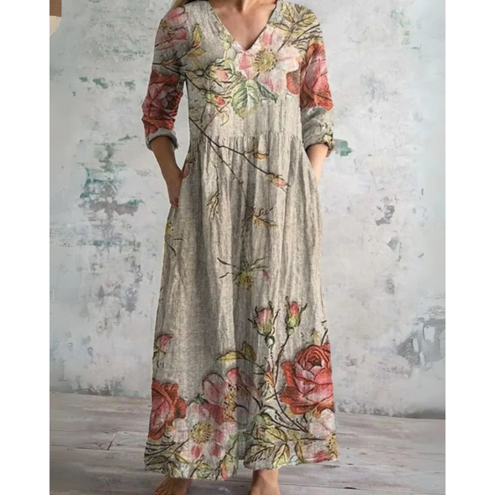 ELEANOR | Robe maxi florale vintage | Maya Deauville