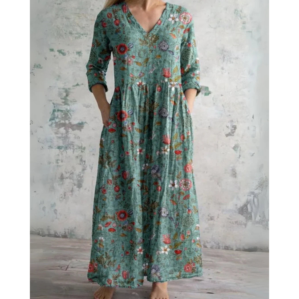 ELEANOR | Robe maxi florale vintage | Maya Deauville
