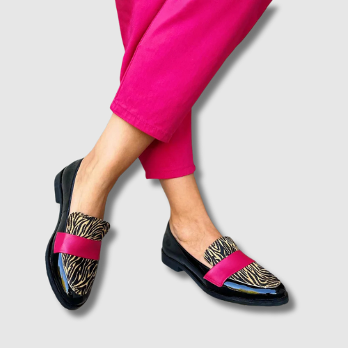 Zoya™ | Mocassins léopard avec rose | Maya Deauville