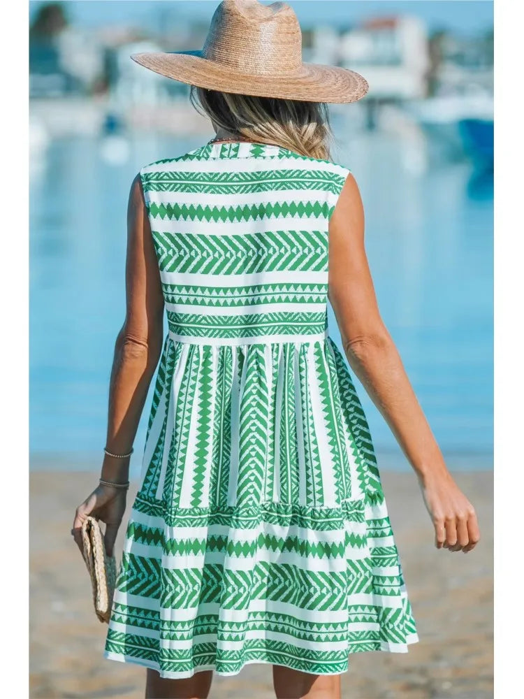 Katrina | Robe d’Été Géométrique | Maya Deauville
