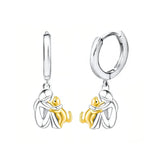 Lily™ – boucles d’oreilles motif chat (fermeture ronde) | Maya Deauville